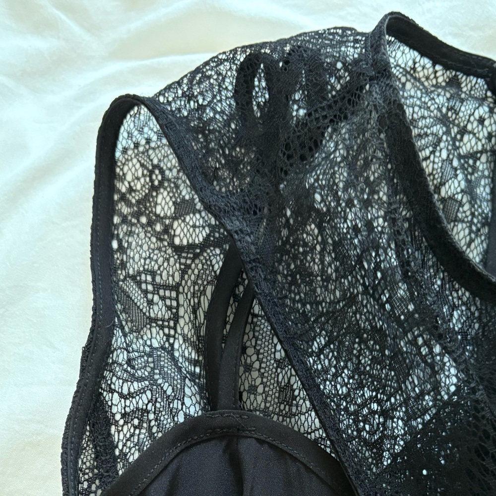 A/X Armani Exchange black cocktail fit and flare dress with lace overlay size 4 - Picture 10 of 13